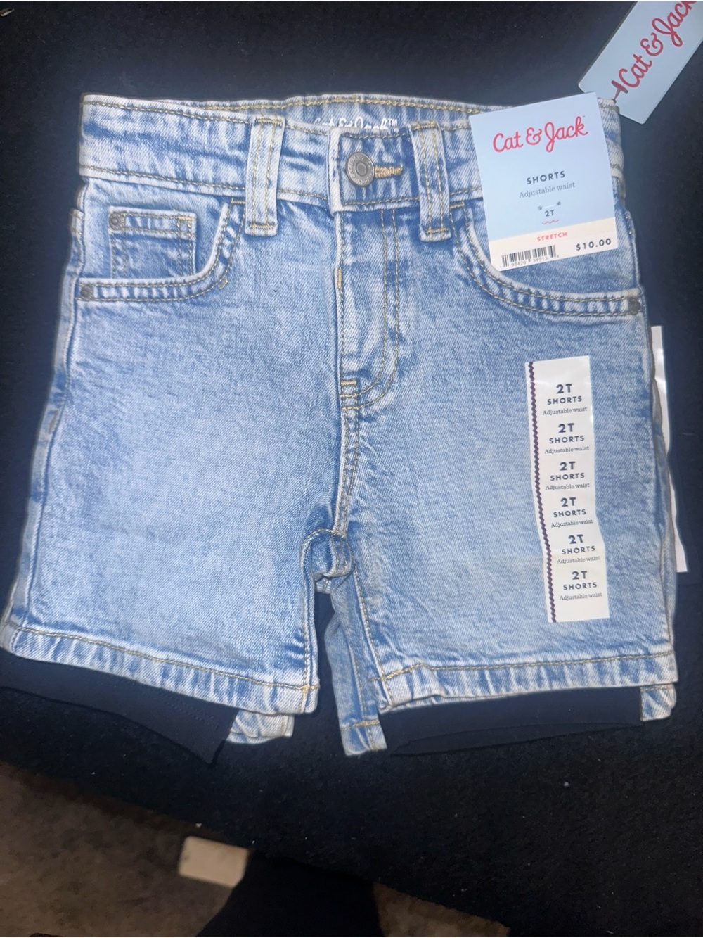 Cat & Jack Light Blue Denim Shorts with Black Inner Liner